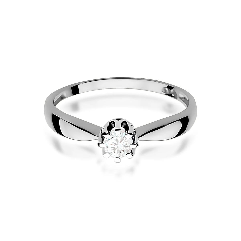 14k (585) White Gold Ring | 0.20ct Diamond | GREMARI Jewelry
