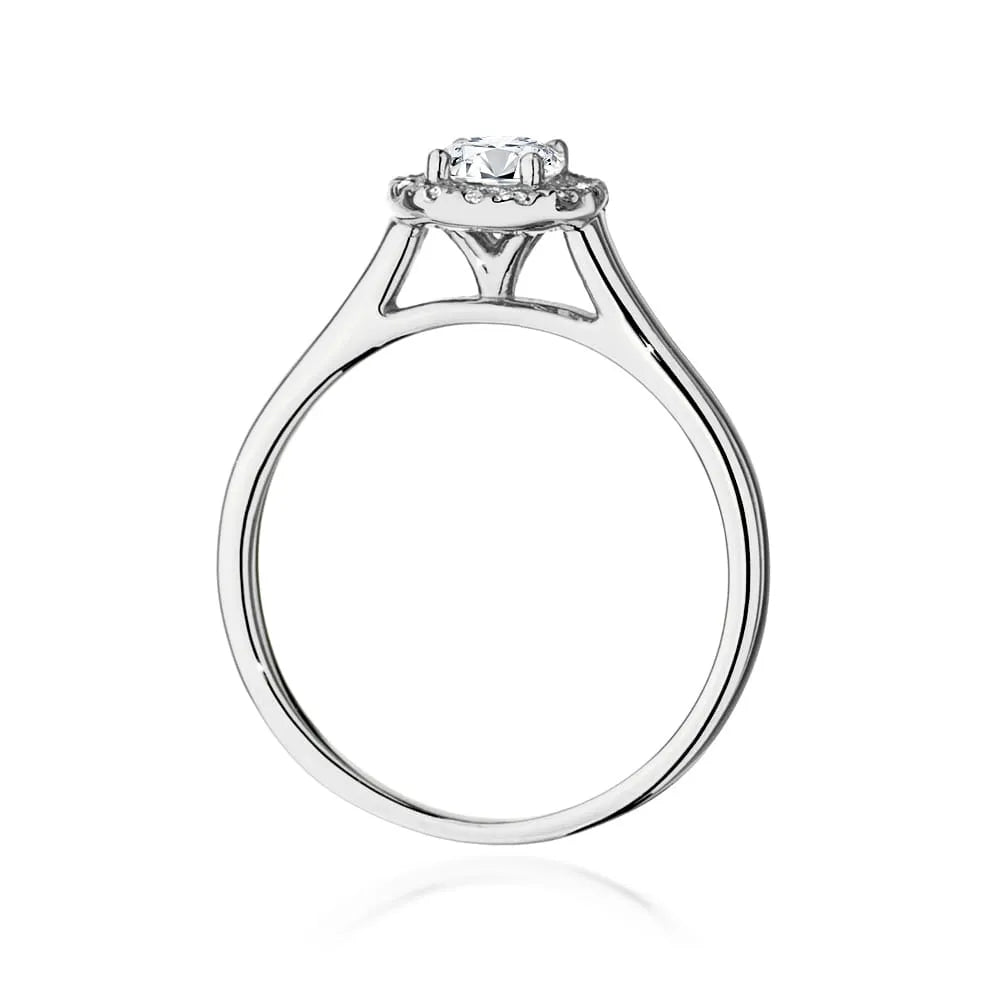 Ring aus 14-karätigem (585) Weißgold mit 0,40 ct Diamant und seitlichen Diamanten 0,12 ct. Perfekt als Geschenk.