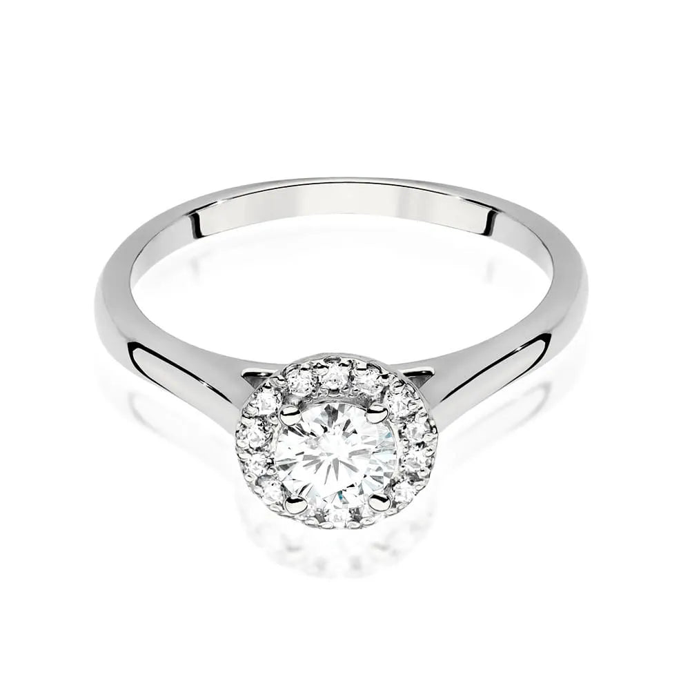 White Gold 14k(585) ring with 0,40ct diamond and side diamonds 0,12ct.  Perfect for a gift.
