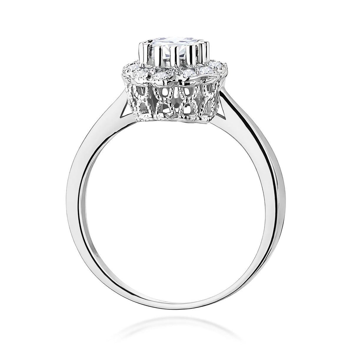 14k (585) White Gold Ring |  0.50ct & 0.174ct Lab-diamonds | GREMARI Jewelry
