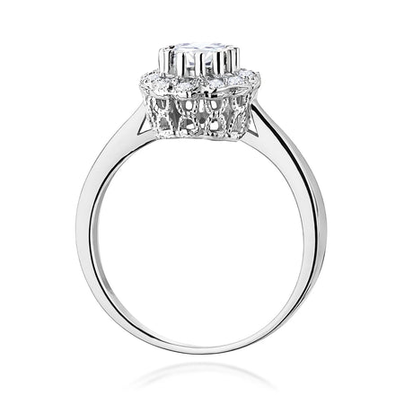 14k (585) White Gold Ring |  0.50ct & 0.174ct Lab-diamonds | GREMARI Jewelry
