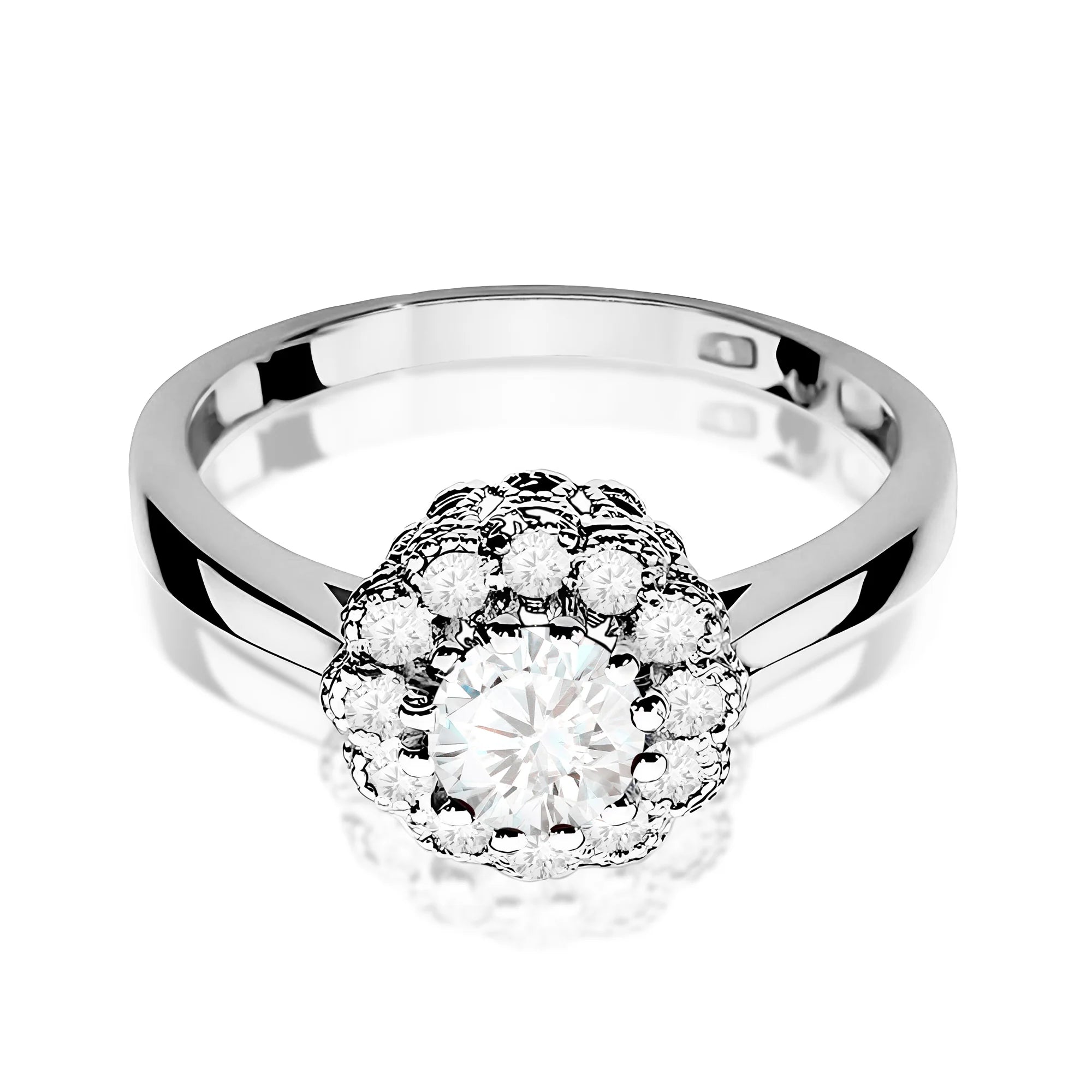 14k (585) White Gold Ring |  0.50ct & 0.174ct Lab-diamonds | GREMARI Jewelry
