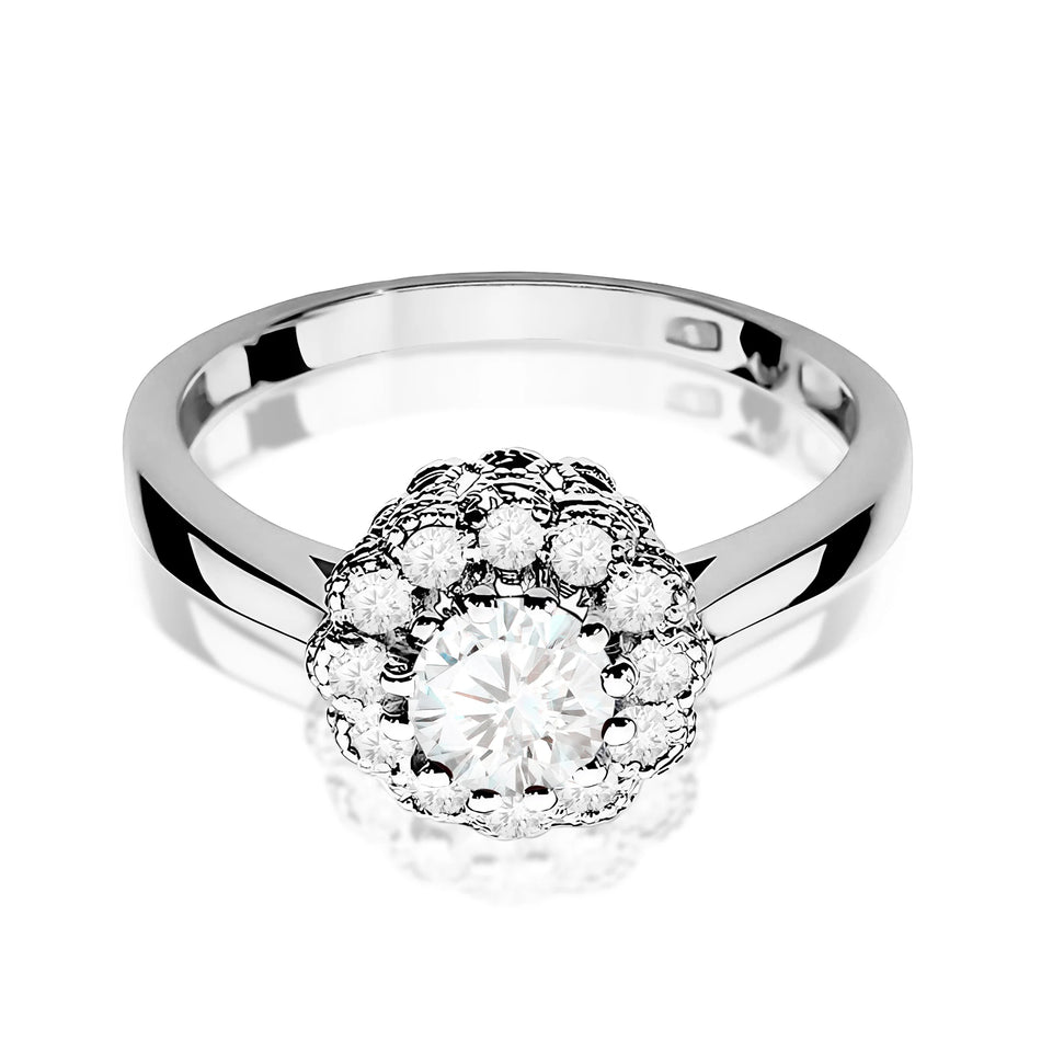 14k (585) White Gold Ring |  0.50ct & 0.174ct Lab-diamonds | GREMARI Jewelry
