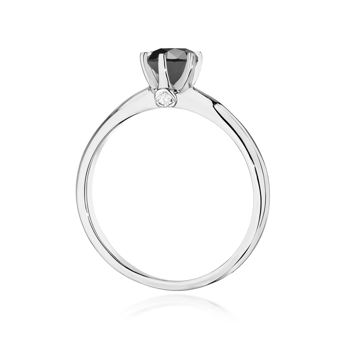 14k (585) White Gold Ring | 0.50ct Black Diamond & 0.04ct Diamonds | GREMARI Jewelry