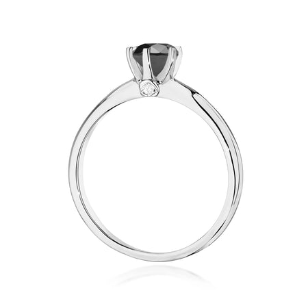 14k (585) White Gold Ring | 0.50ct Black Diamond & 0.04ct Diamonds | GREMARI Jewelry