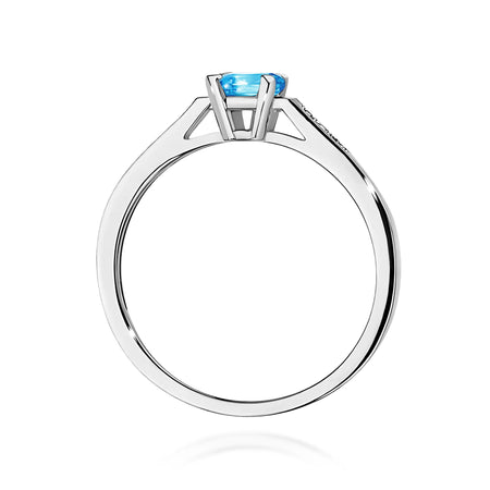 14k (585) White Gold Rings | 0.65ct Topaz and 0.04ct Diamonds | GREMARI Jewelry

