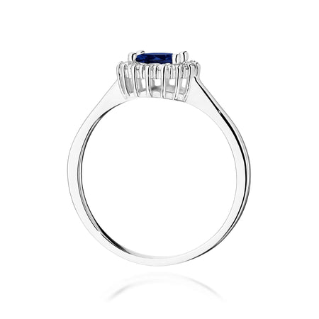 White Gold 14k(585) ring with 0,50ct sapphire.  Is packaged in an elegant box, which is perfect for a gift.