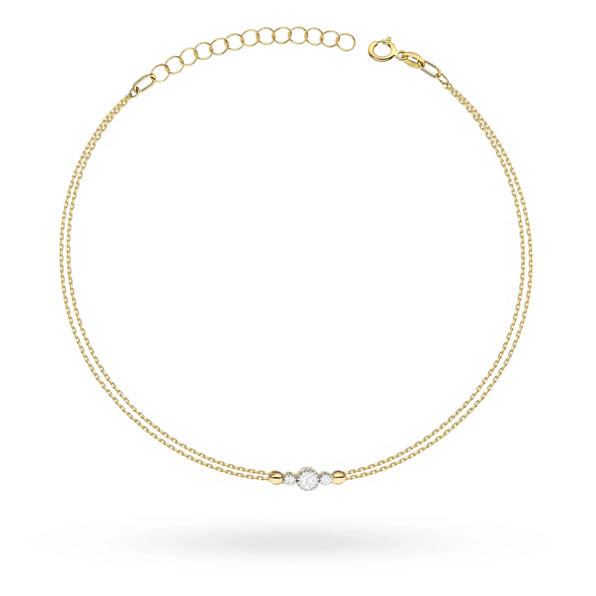 14k Gold (585) Bracelet | 0.10ct & 0.029ct Diamonds | Sparkling Elegant Luxury Jewelry Gift