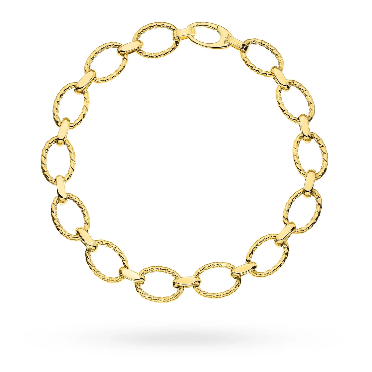 Náramok zo 14-karátového zlata (585) | Oválny článkový vzor | Klasický elegantný jemný šperk Nadčasový štýlový darček