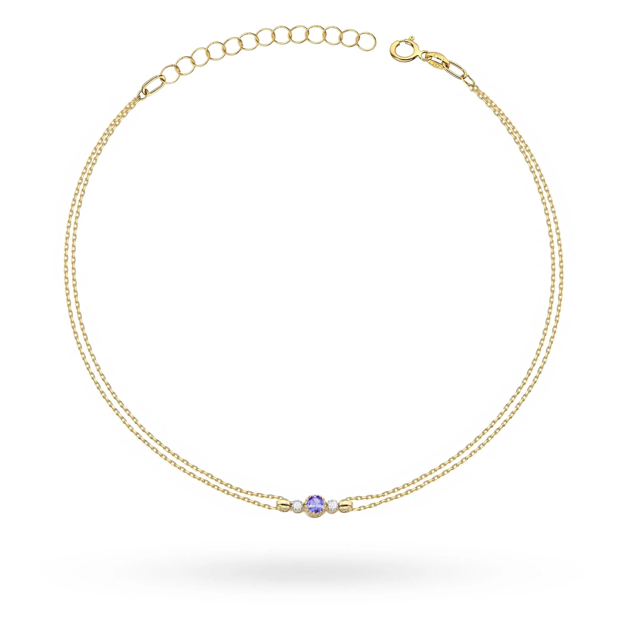 zlatý náramek s 0,15ct tanzanitem a 0,029ct diamanty b0005-tap-01