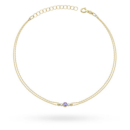 zlatý náramek s 0,15ct tanzanitem a 0,029ct diamanty b0005-tap-01