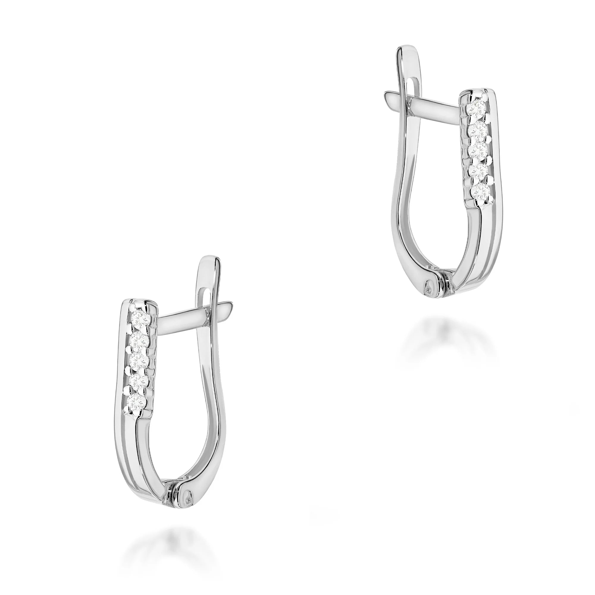 14k White Gold Earrings | 0.15ct Diamonds | GREMARI Jewelry