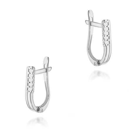 14k White Gold Earrings | 0.15ct Diamonds | GREMARI Jewelry