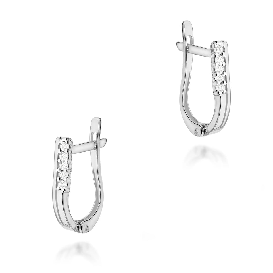 14k White Gold Earrings | 0.15ct Diamonds | GREMARI Jewelry