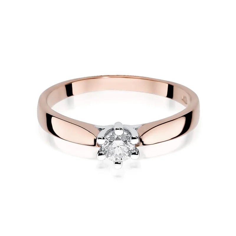 14k Rose Gold (585) Diamond Classic Engagement Ring | Fine Jewelry Gift