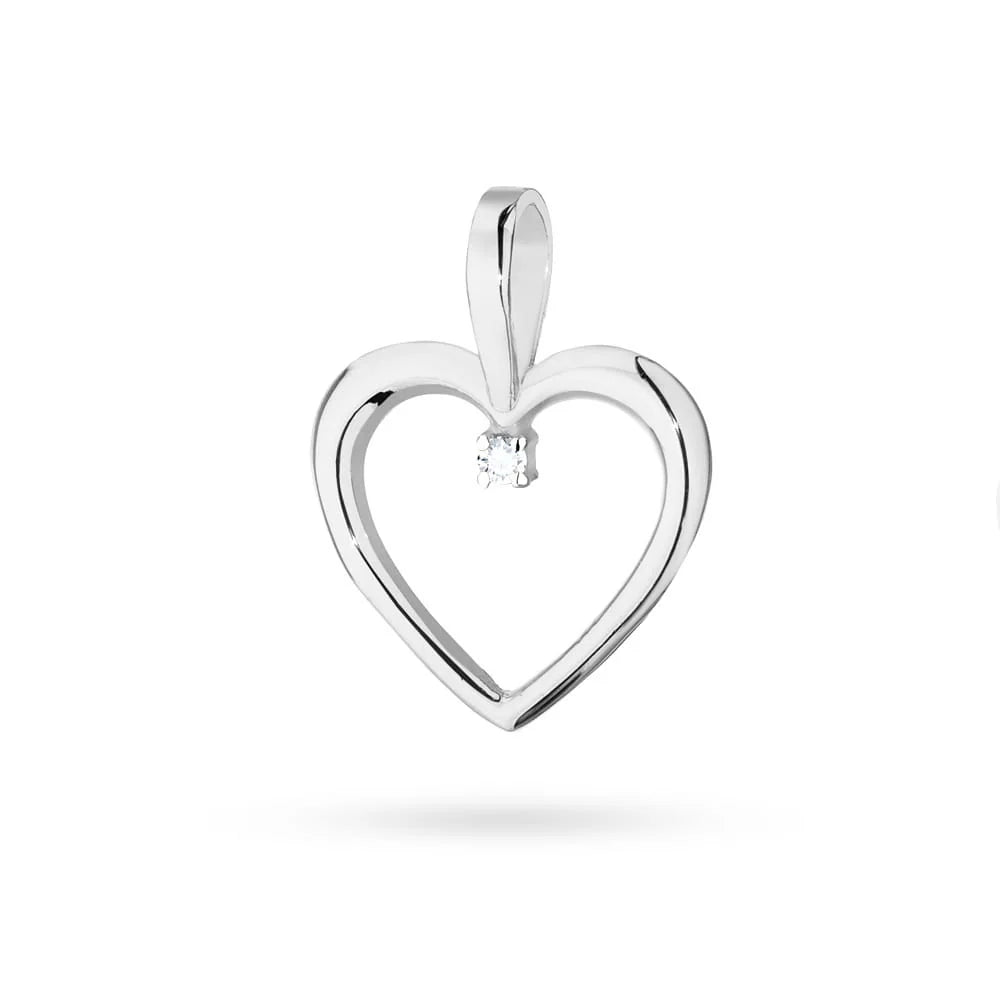 14k white gold pendant with 0.005ct diamond. Gremari gold pendants are packed in elegant box and a gift bag.