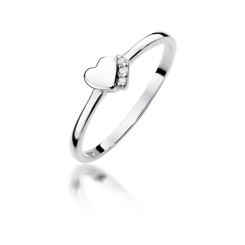 14k white gold ring with 0.015ct diamonds. Packaged in an black box, paper and a gift bag.