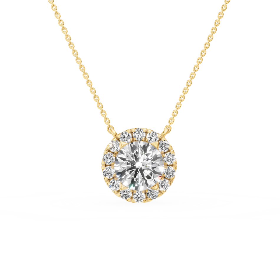 Zarte Tropfen-Halskette aus Gelbgold mit Diamanten