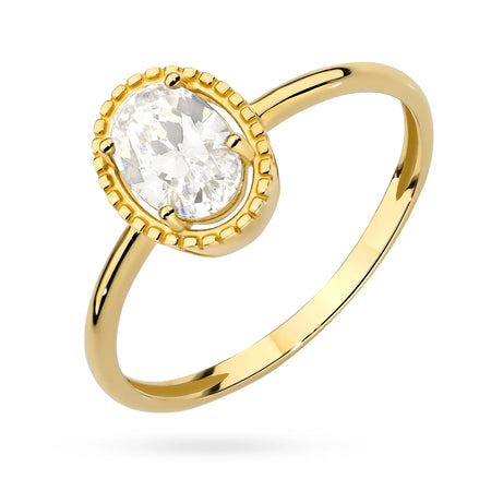 8k Gold (333) Ring | Oval Decorative Setting | GREMARI Jewelry
