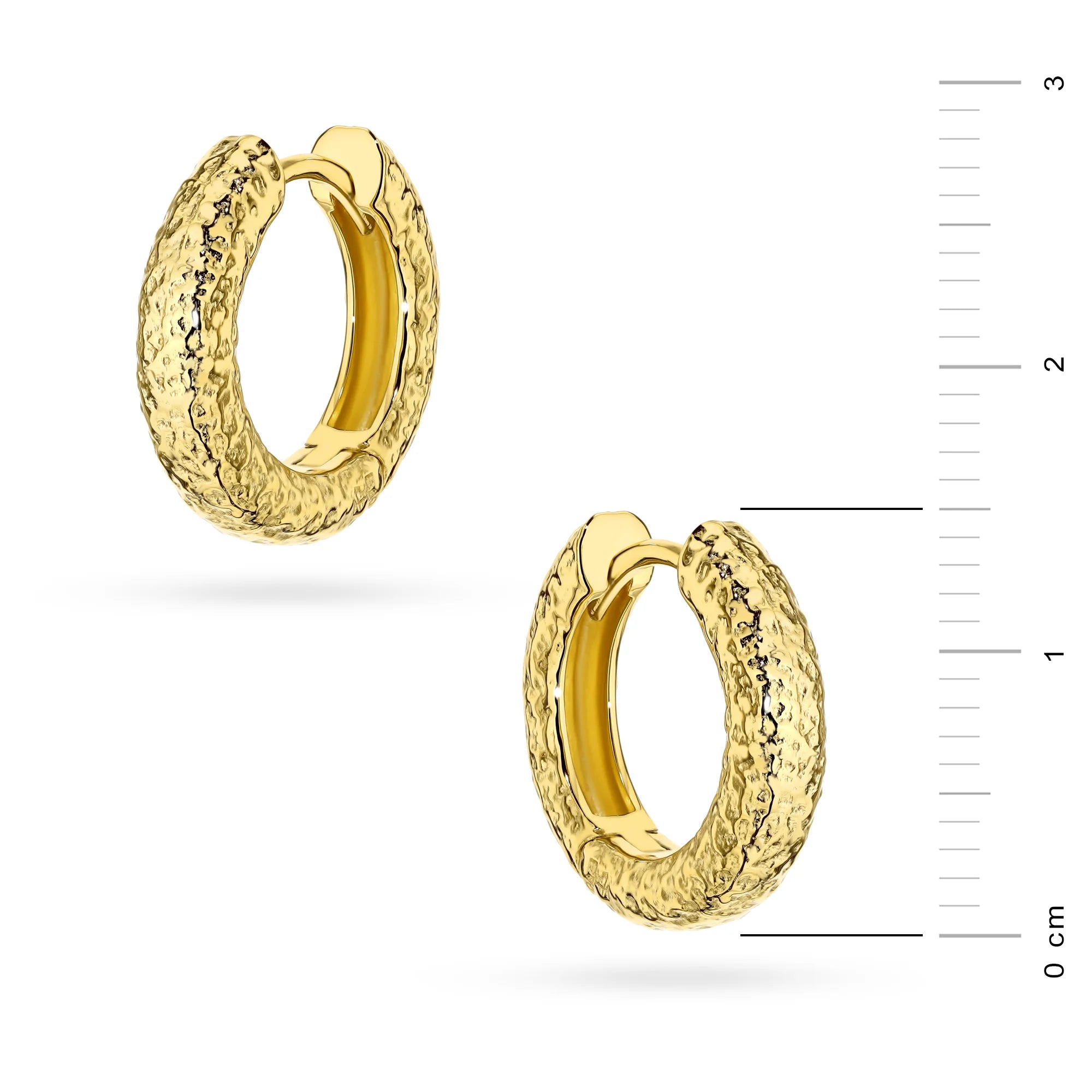 Náušnice ze stříbrného (925) pozlaceného zlata | Ozdobené kruhy | Šperky GREMARI