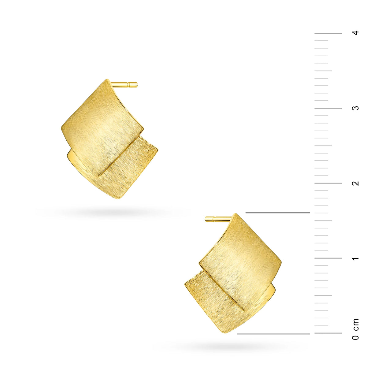 Boucles d'oreilles en argent (925) plaqué or | Design géométrique | Bijoux GREMARI