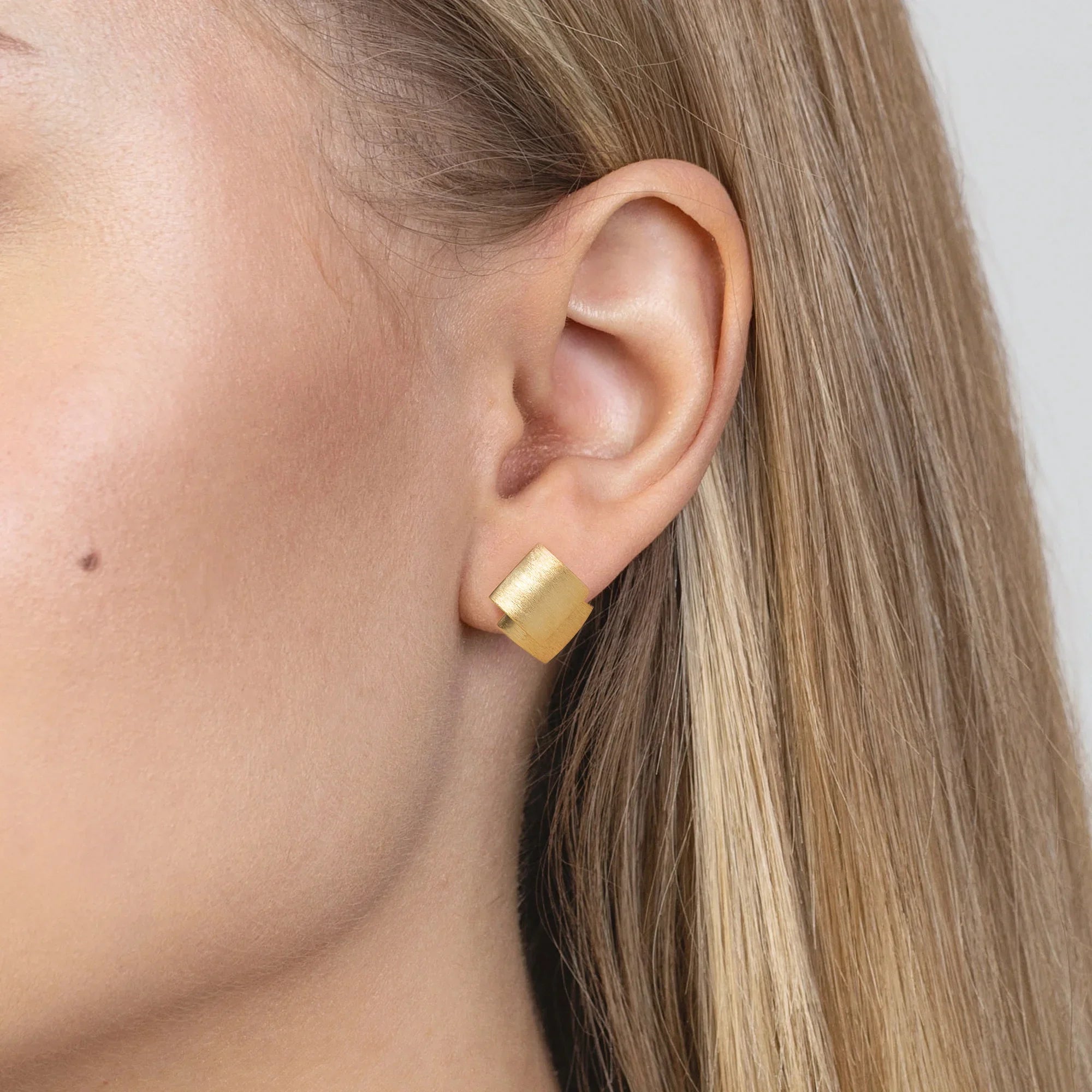 Boucles d'oreilles en argent (925) plaqué or | Design géométrique | Bijoux GREMARI