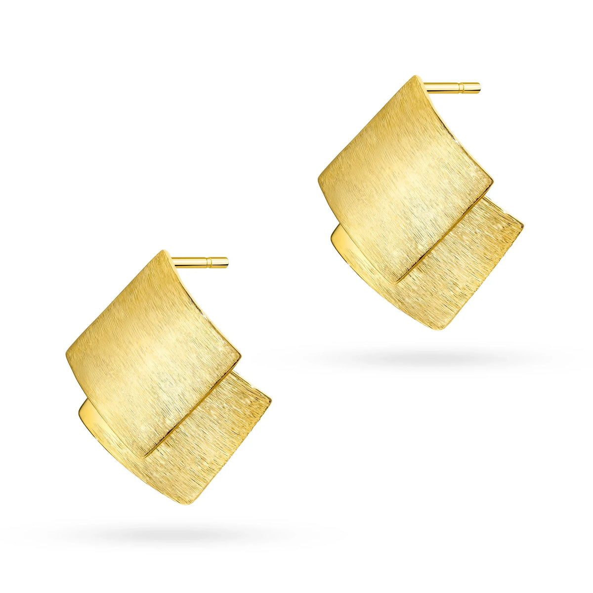Boucles d'oreilles en argent (925) plaqué or | Design géométrique | Bijoux GREMARI