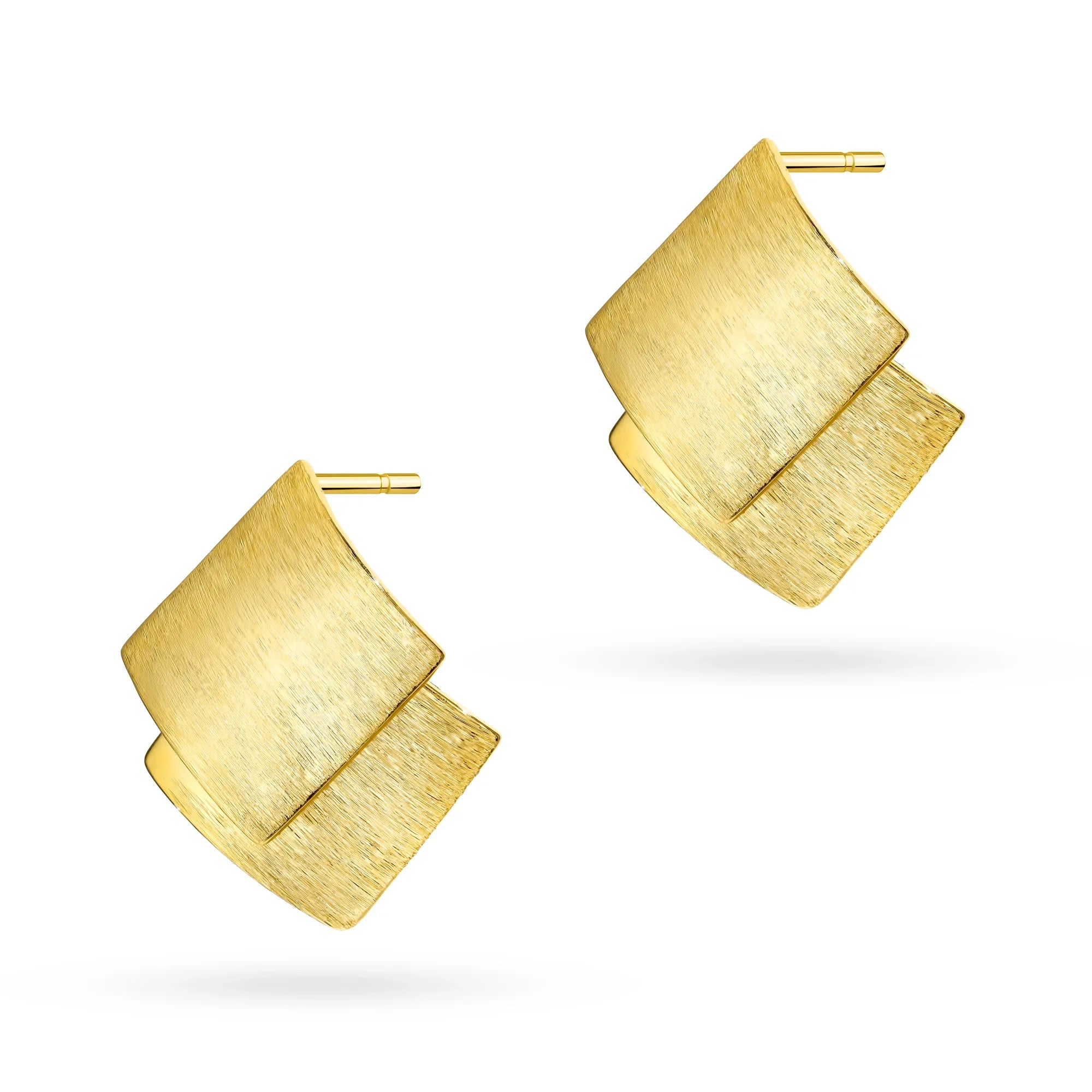 Boucles d'oreilles en argent (925) plaqué or | Design géométrique | Bijoux GREMARI