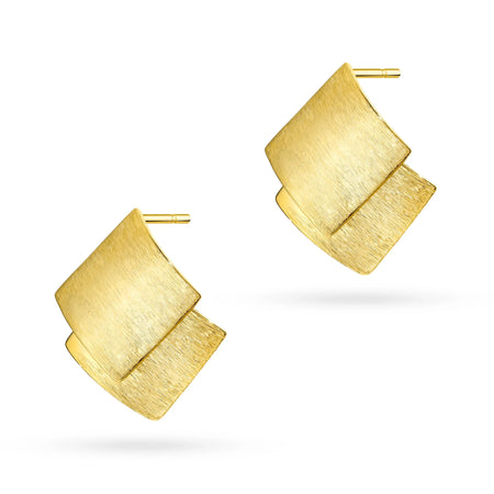 Boucles d'oreilles en argent (925) plaqué or | Design géométrique | Bijoux GREMARI