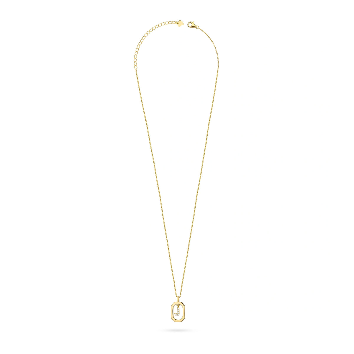 Halskette aus vergoldetem Silber (925) | Brief J & Zirkonia | GREMARI Schmuck