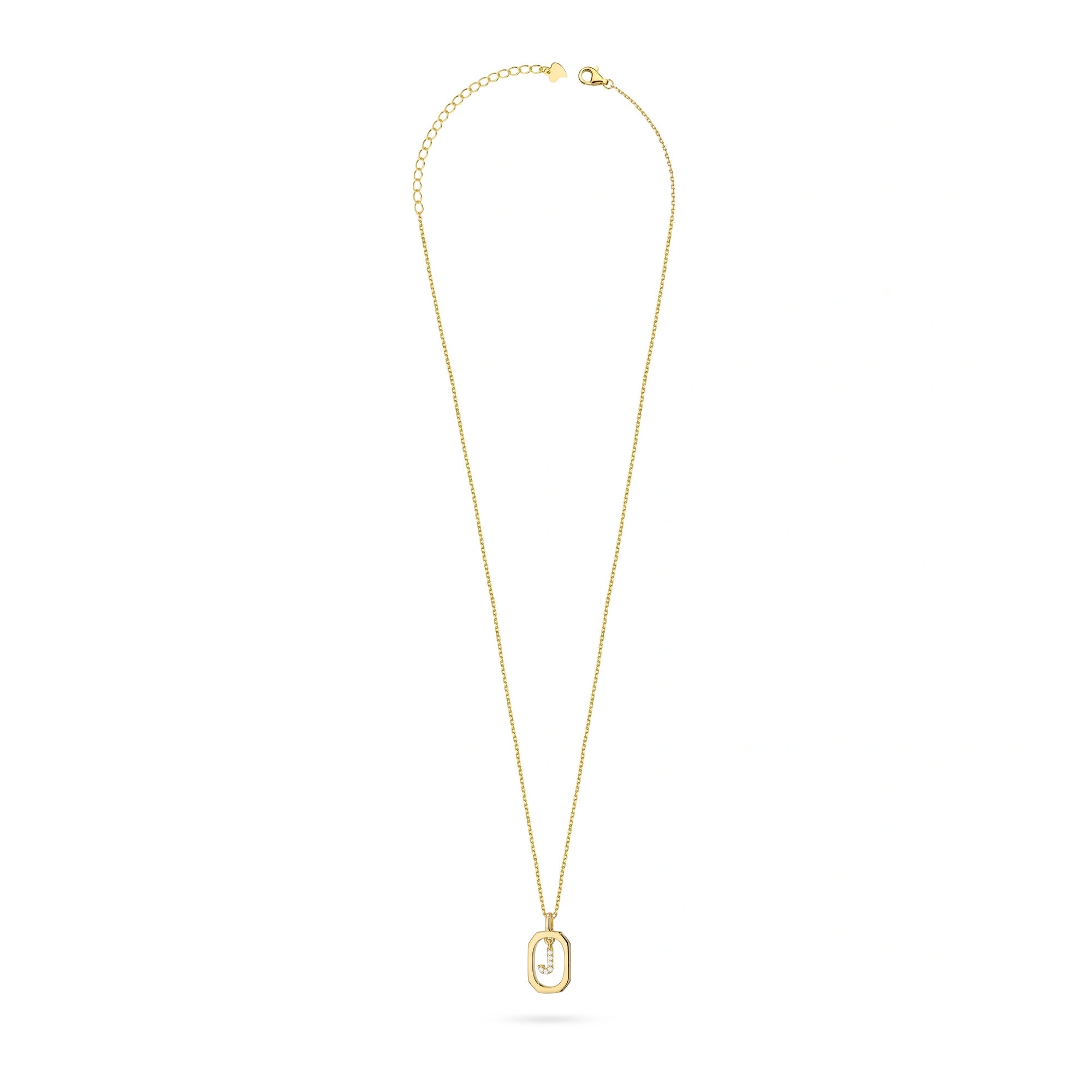 Halskette aus vergoldetem Silber (925) | Brief J & Zirkonia | GREMARI Schmuck