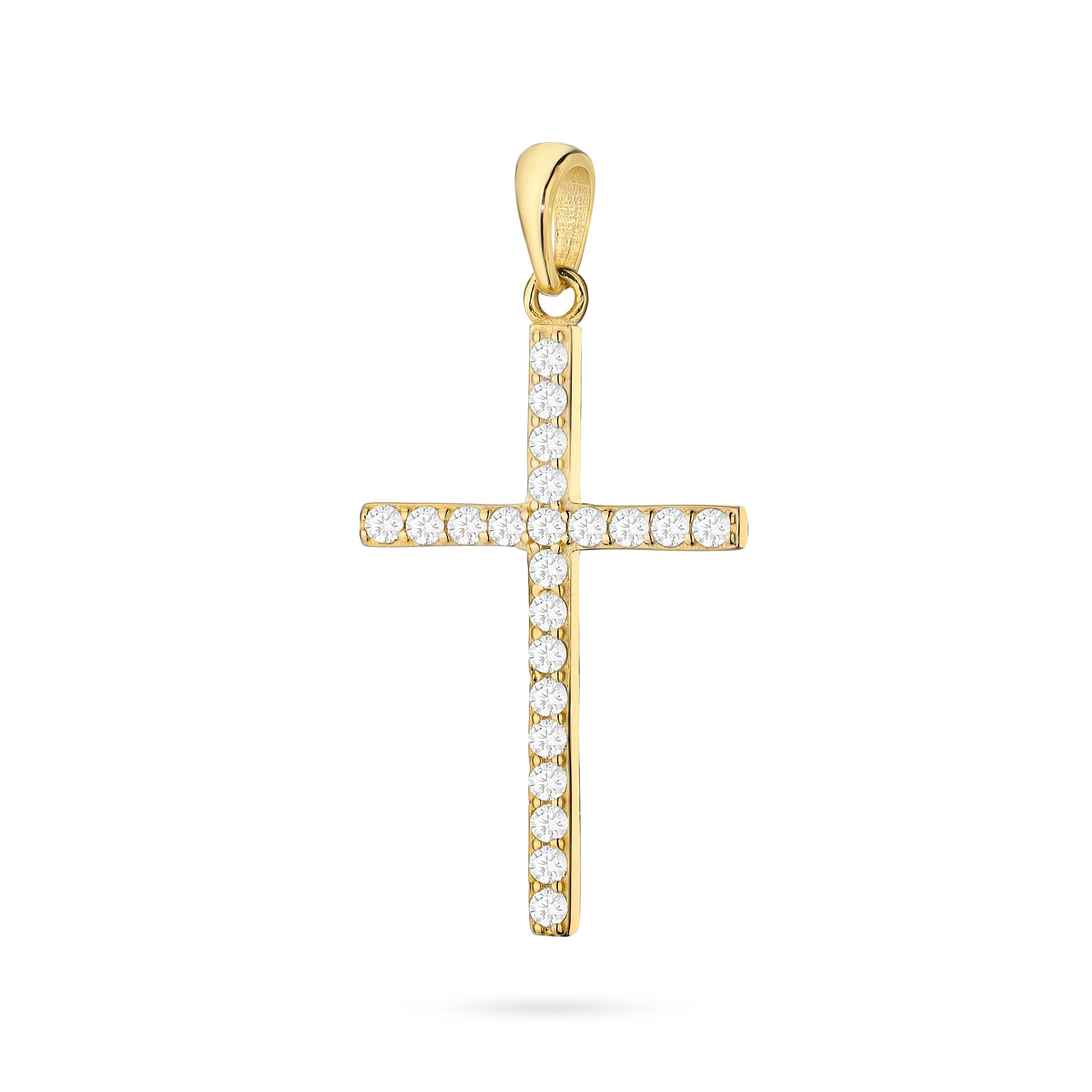 Gold-plated Silver(925) Cross Pendant | Cubic Zirconias | GREMARI Jewelry