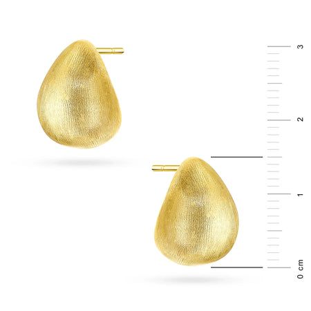 Gold-Plated Silver (925) Earrings | Satin Teardrop | GREMARI Jewelry