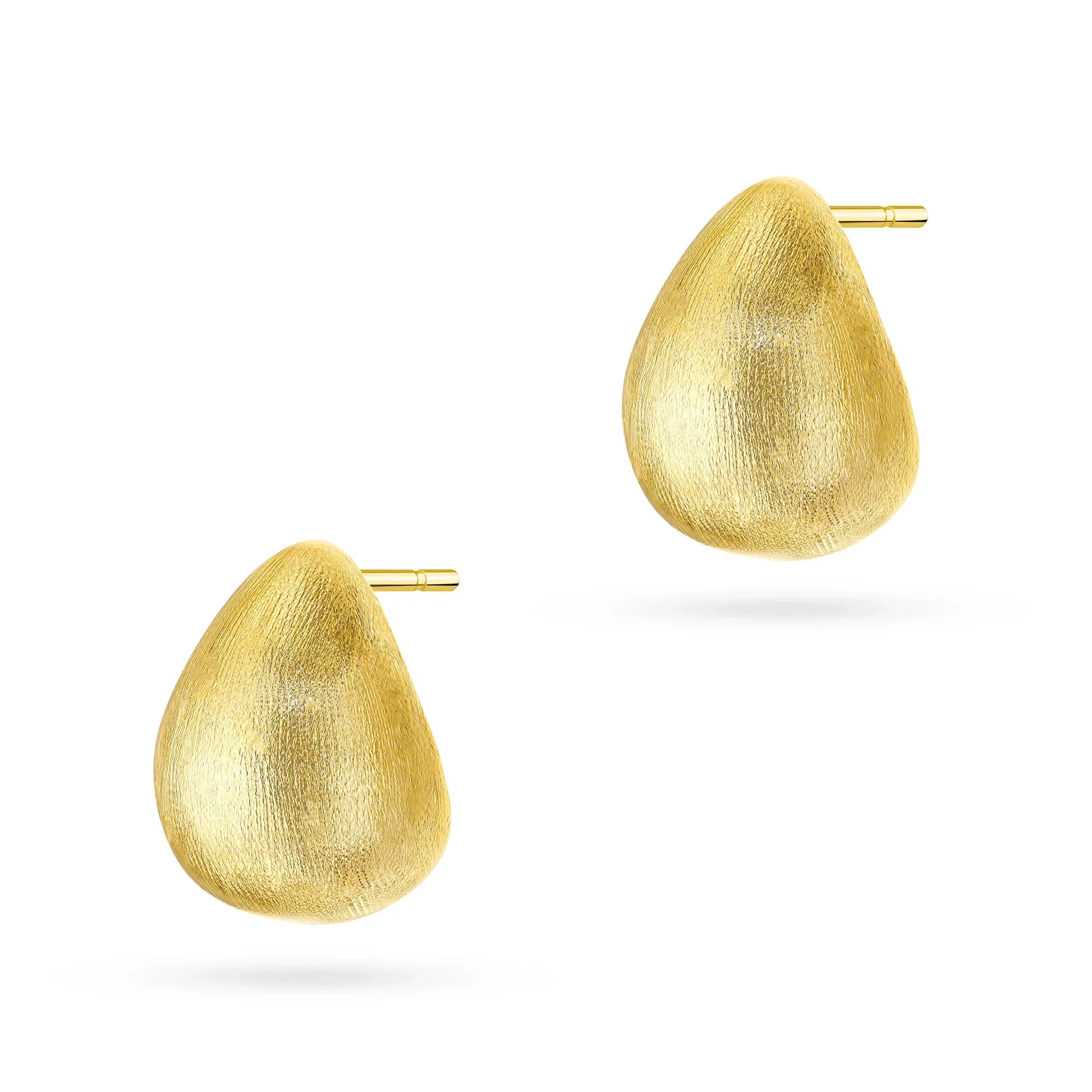 Gold-Plated Silver (925) Earrings | Satin Teardrop | GREMARI Jewelry