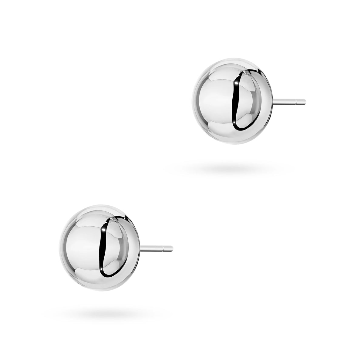 Boucles d'oreilles en argent sterling (925) | Clous convexes grands demi-boule | Bijoux GREMARI