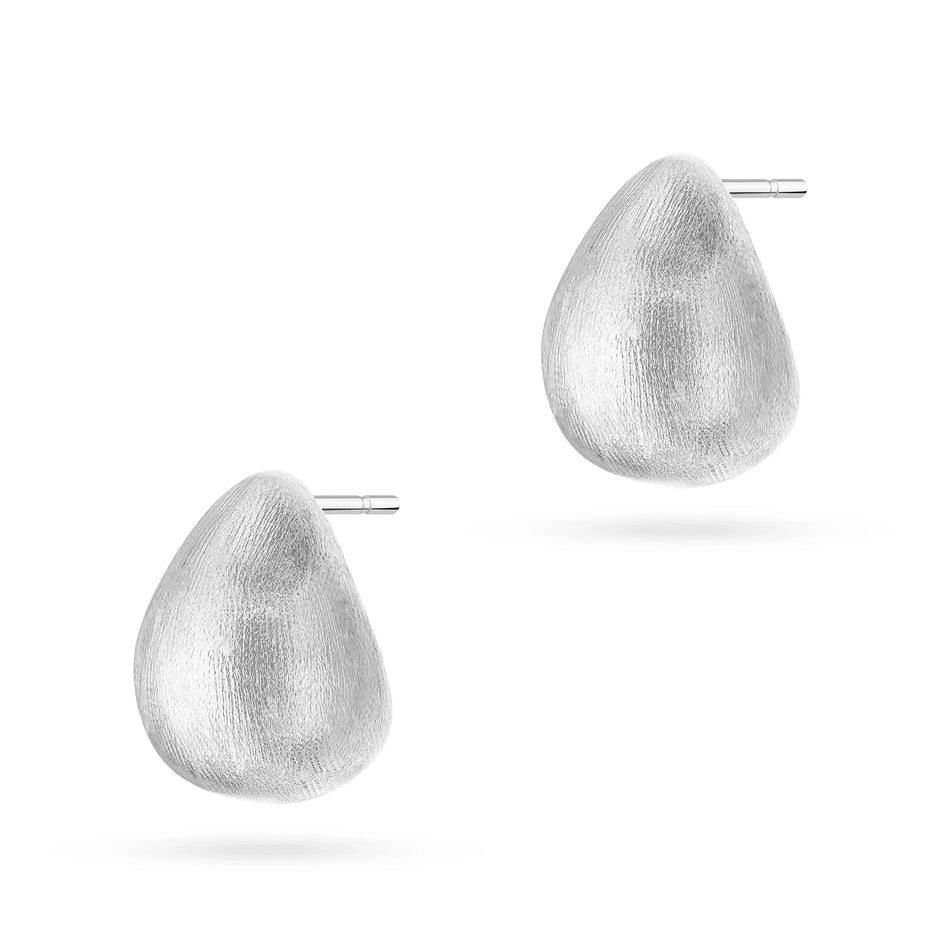 Boucles d'oreilles en argent sterling (925) | Goutte satinée | Bijoux GREMARI