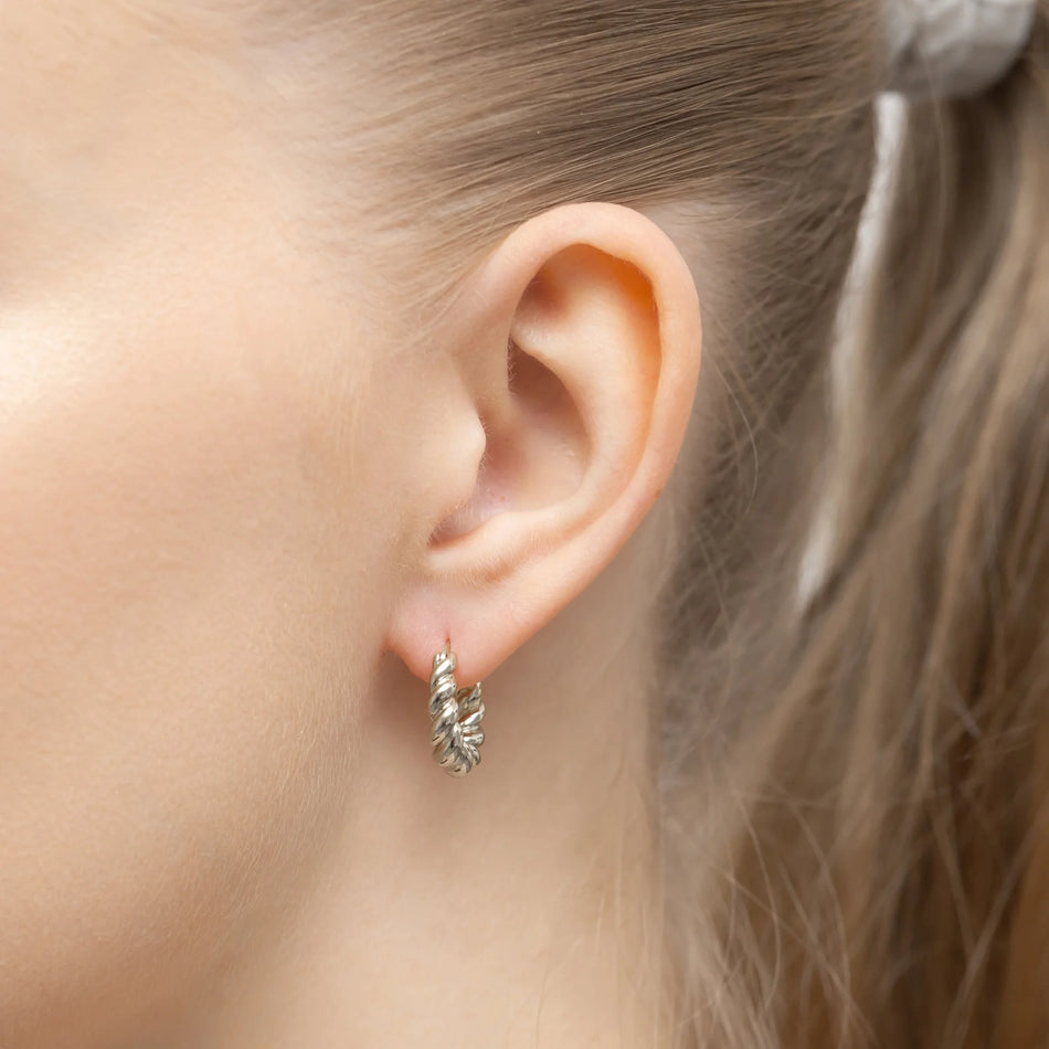 Boucles d'oreilles en argent sterling (925) | Design cercle torsadé | Bijoux GREMARI