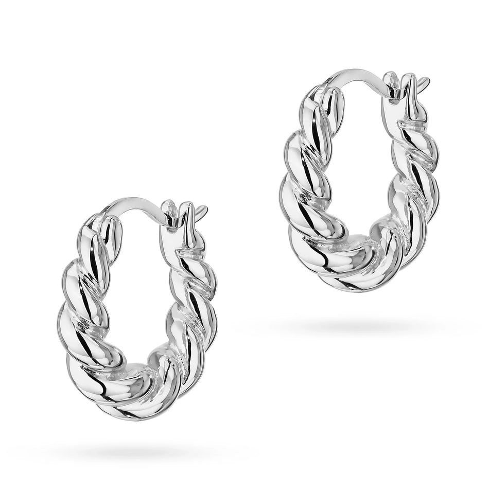 Boucles d'oreilles en argent sterling (925) | Design cercle torsadé | Bijoux GREMARI