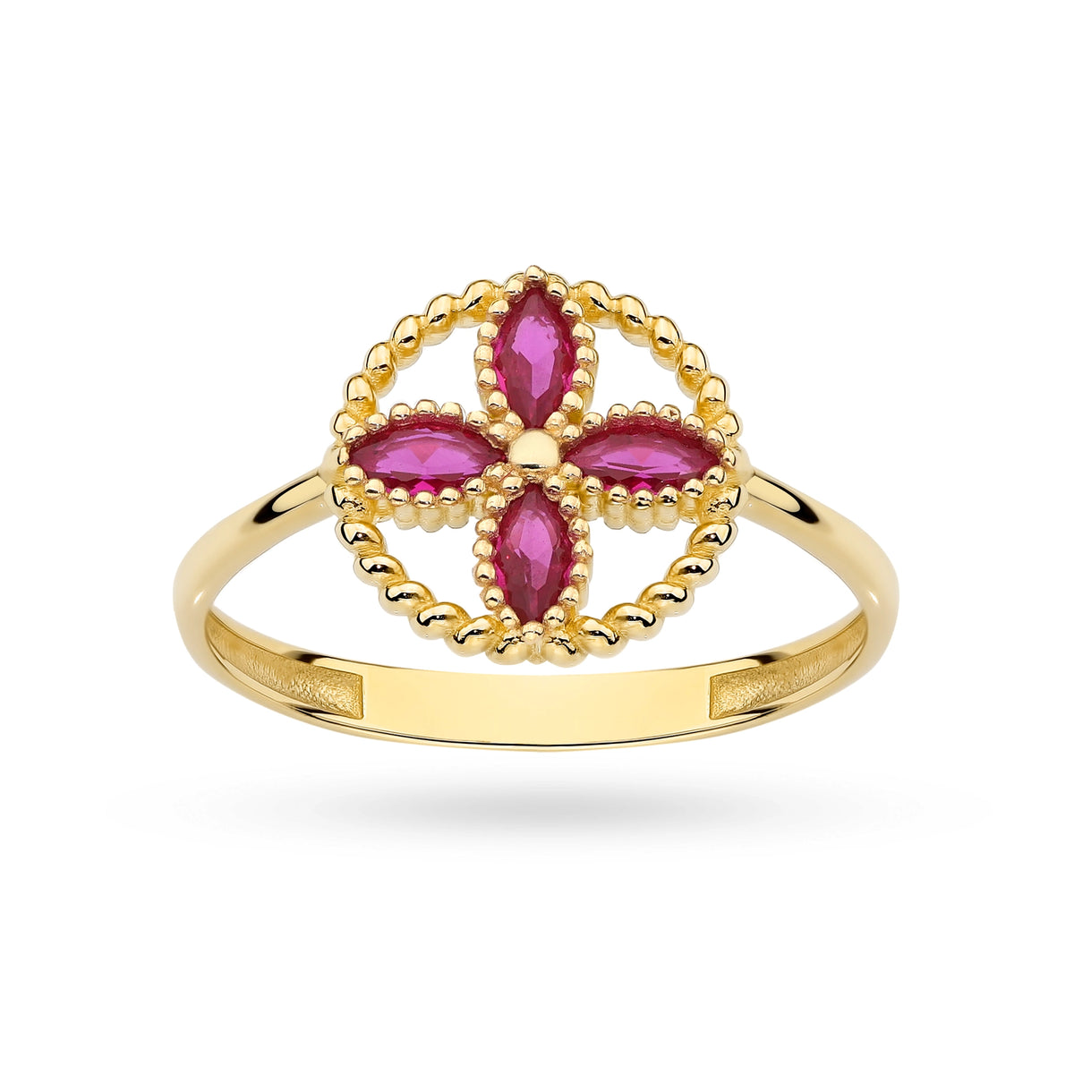 gold-ring-with-red-zirconia-flower-ap190-585-c