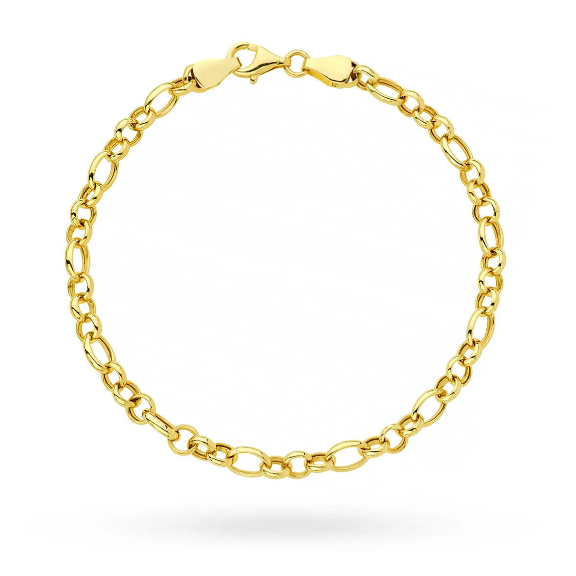 goldenes klassisches Armband mit ineinander verschlungenen Kreisen und Ovalen b-gw-203-585