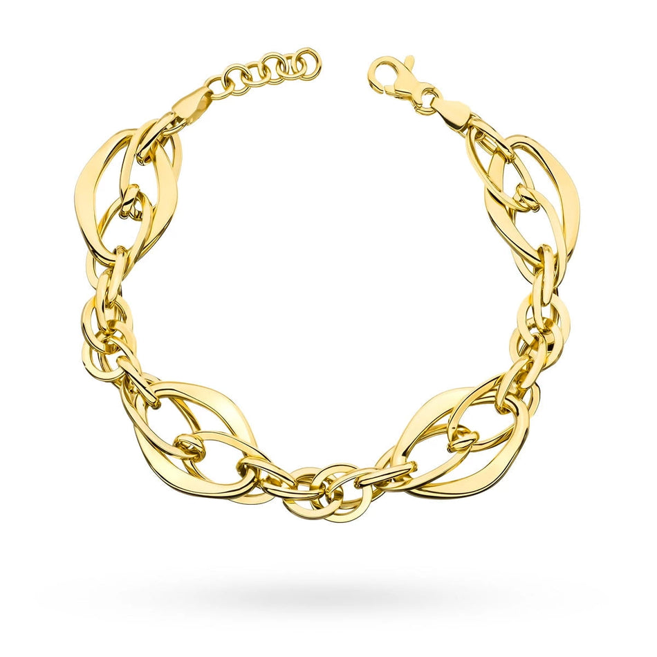 Gold schweres Armband mit kräftigem, breitgliedrigem Geflecht