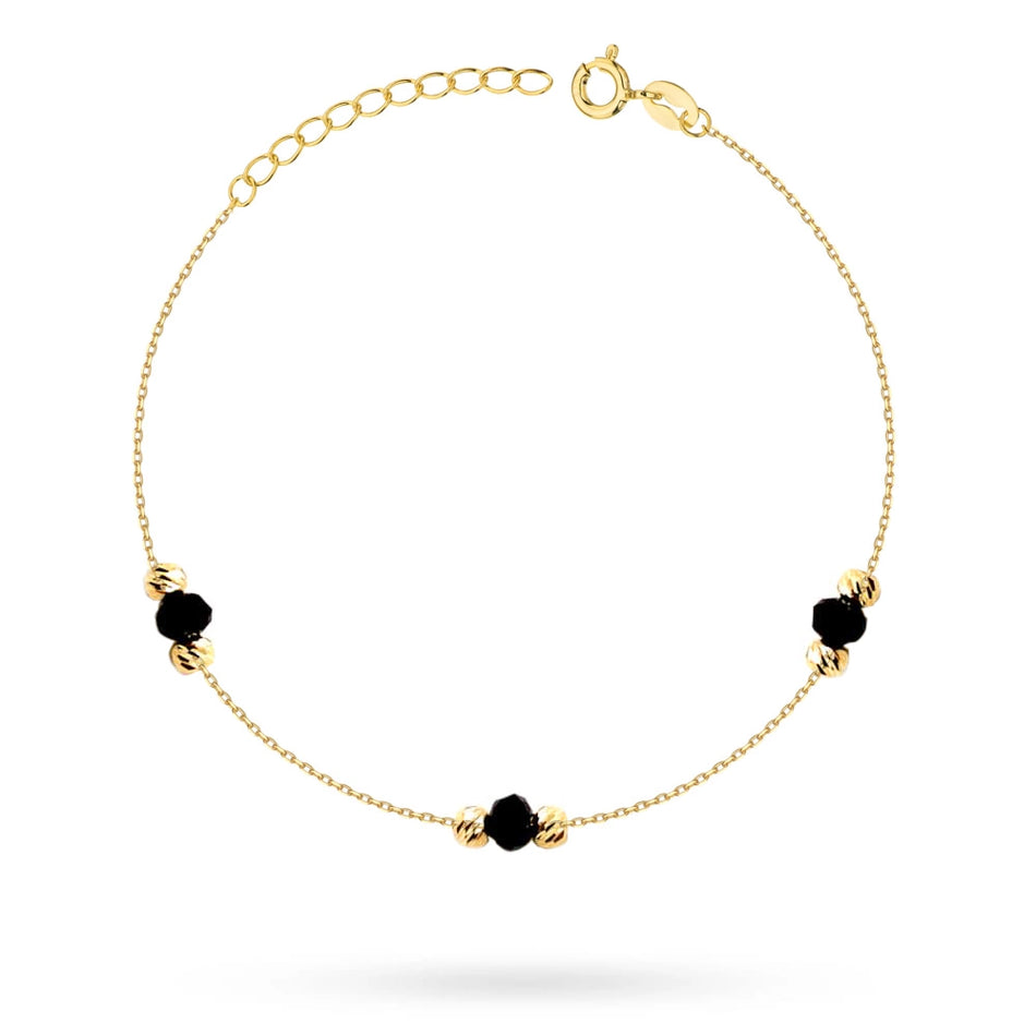 gold-delicate-bracelet-with-black-zirconia-and-beads-b-gw-334-585