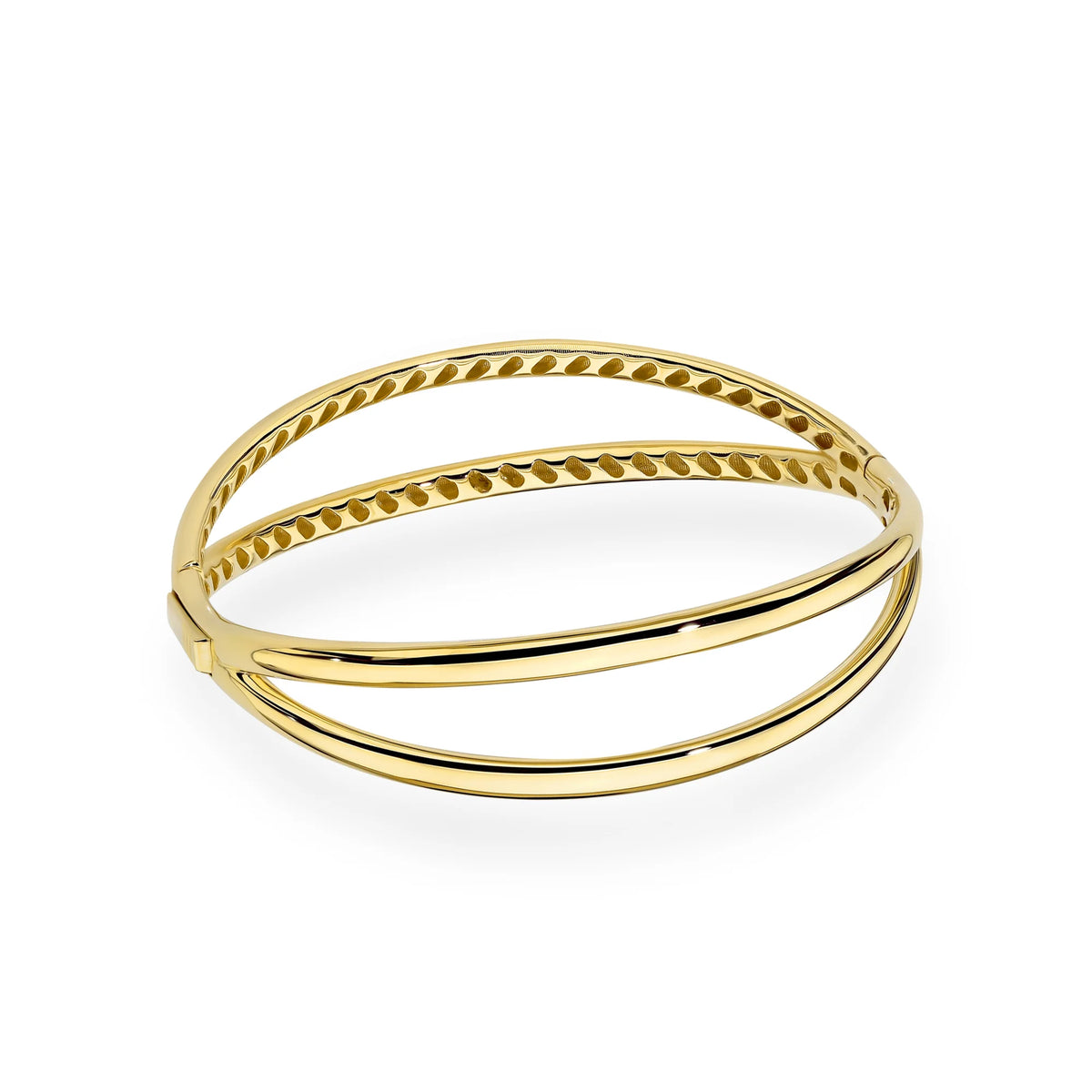 Yellow Gold Smooth Oval Bangle Bracelet