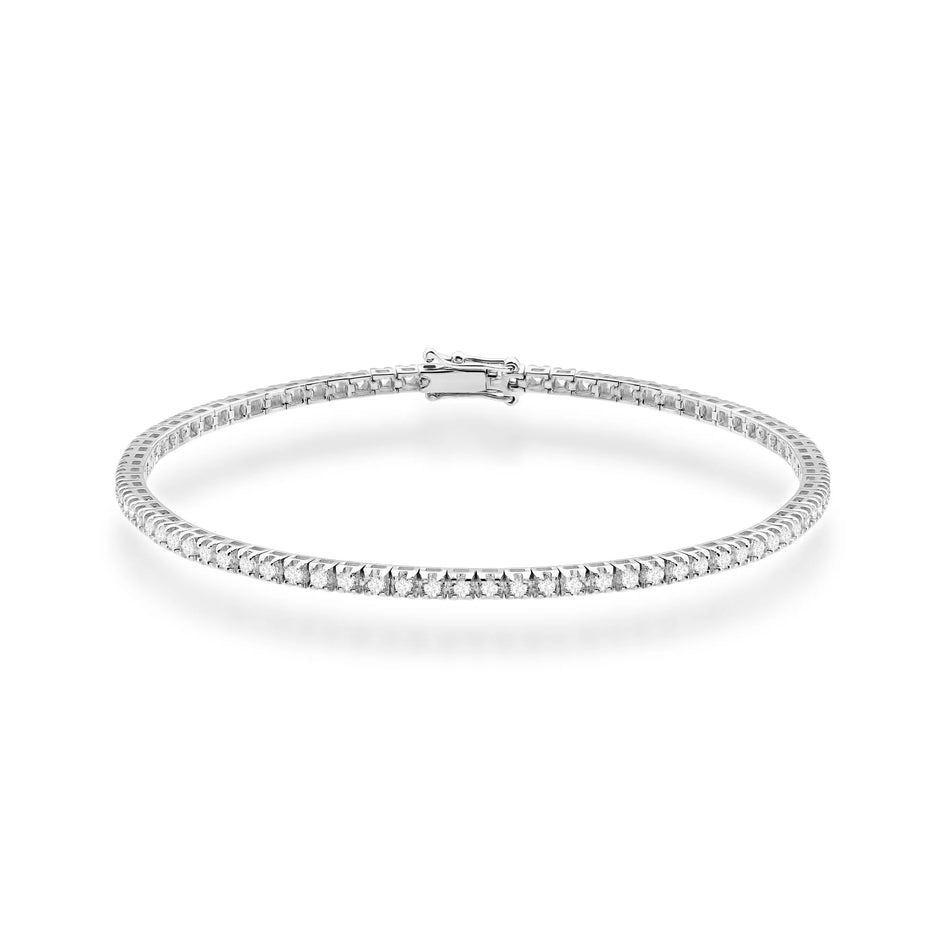 White Gold Bracelet with 74 Round Diamonds - 1.073ct