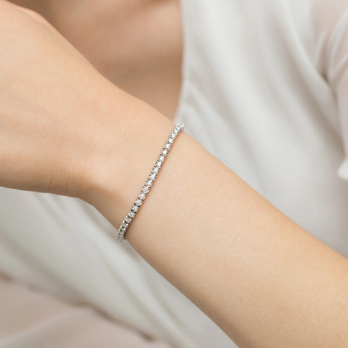 Gelbgold Armband mit Diamanten (19 cm)
