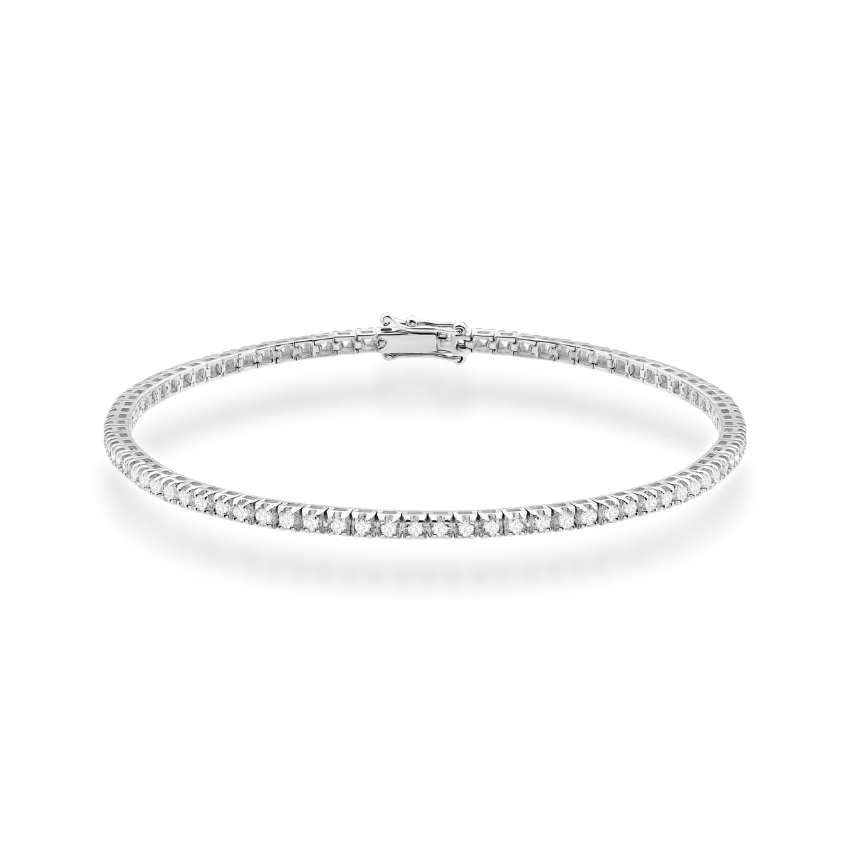 White Gold Tennis Bracelet with 74 Round Lab-Grown Diamonds – 1.073ct
