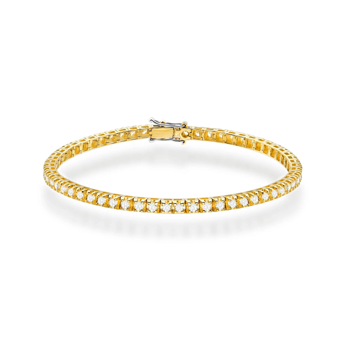 Yellow Gold Bracelet with 66 Round Diamonds - 1.98ct