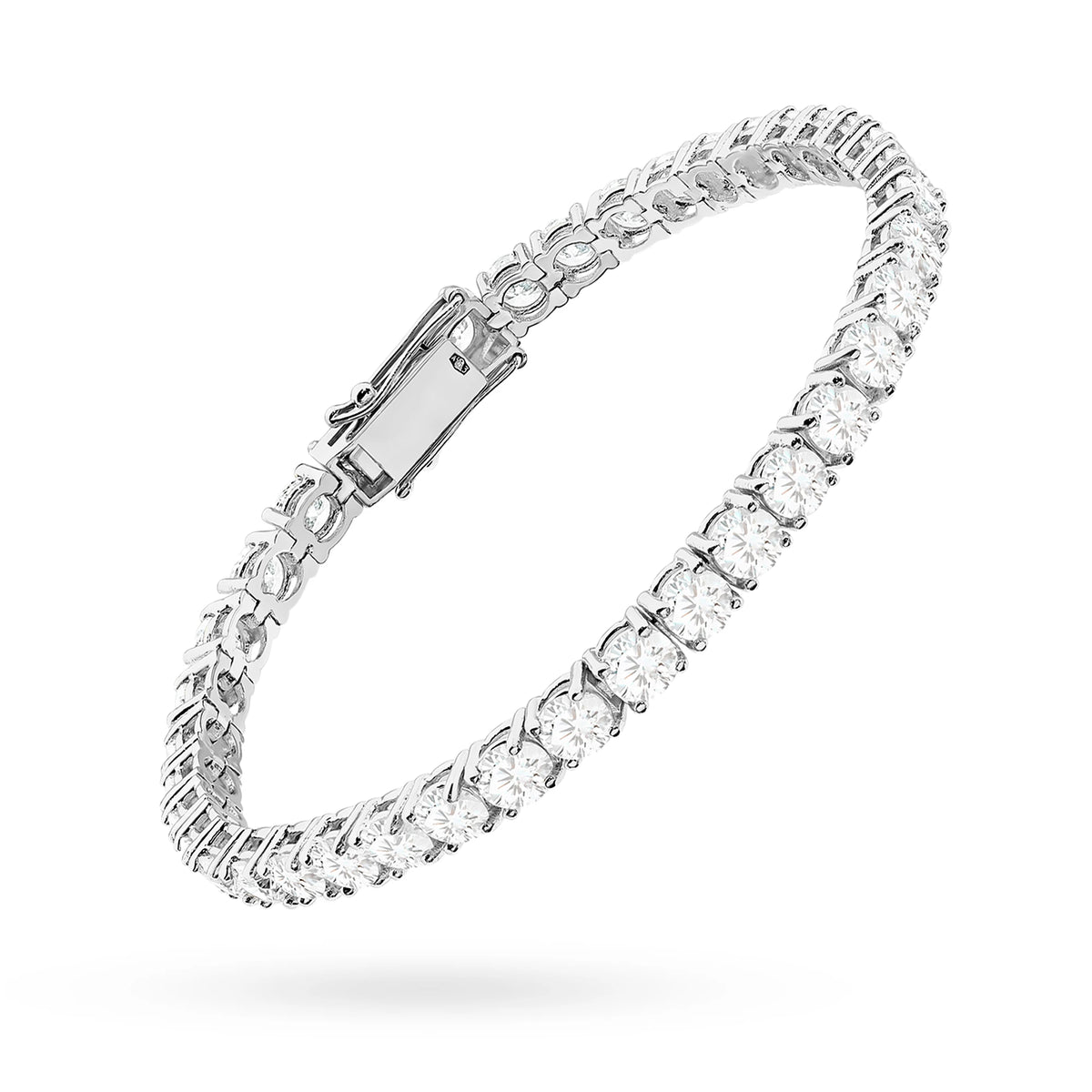 White Gold Tennis Bracelet with 48 Round Lab-Grown Diamonds 12.00 ct – side view