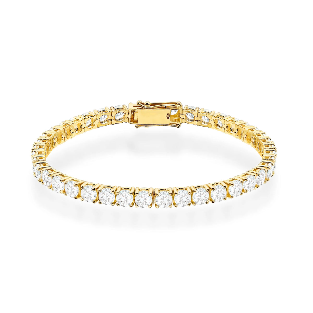 Yellow Gold Tennis Bracelet with 48 Round Lab-Grown Diamonds 12.00 ct – product view