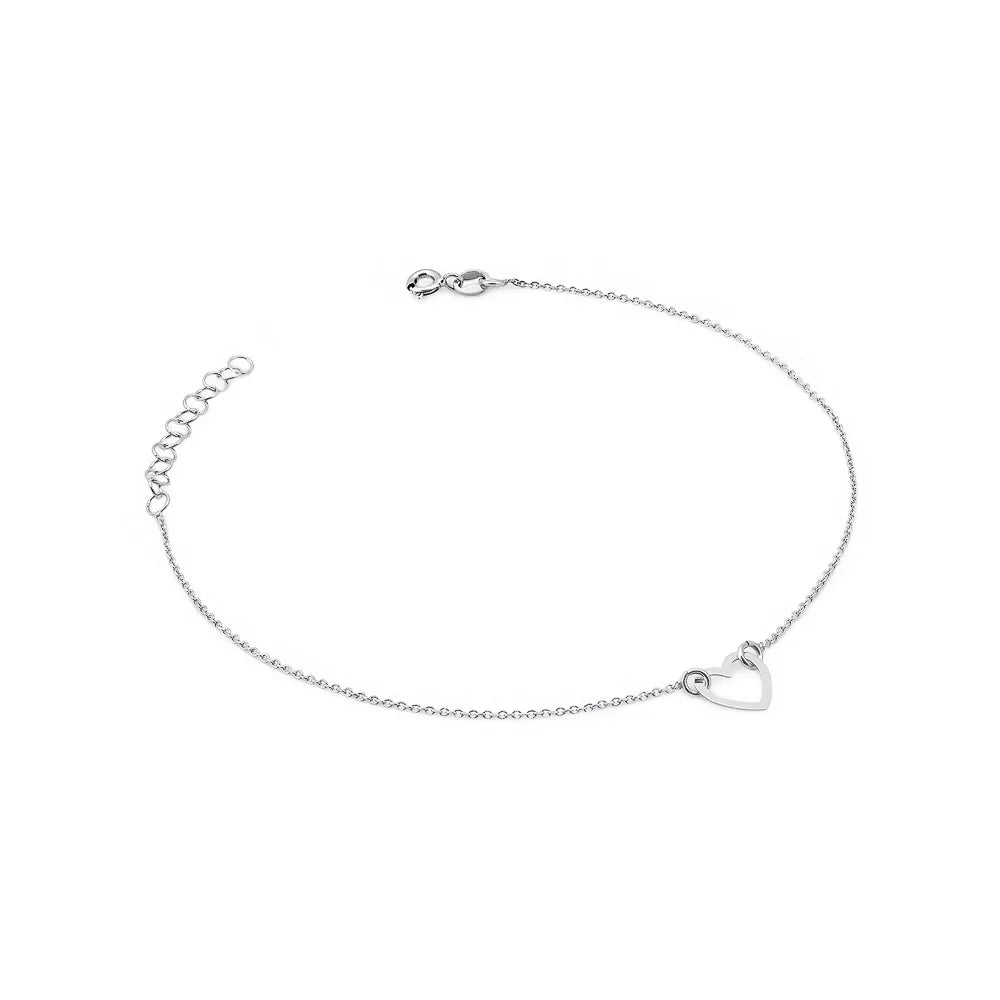 Sterling Silver Anklet with Heart Charm